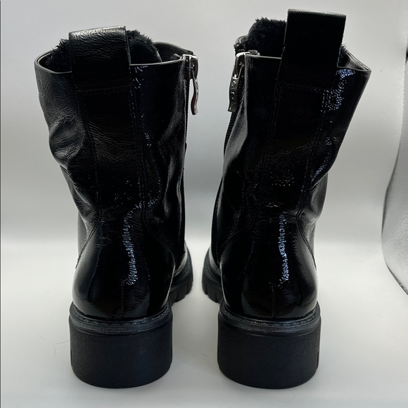 Ara Shiny Black Combat Boots - Picture 2 of 7